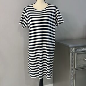 Paradox Navy and White Striped Tee Shirt Mini Dress.  Sz XL